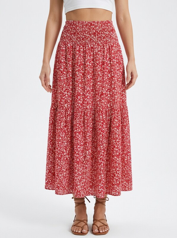 Floral A-Line Maxi Skirt