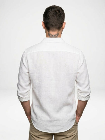 Men’s Relaxed Linen Blend Button Down Shirt