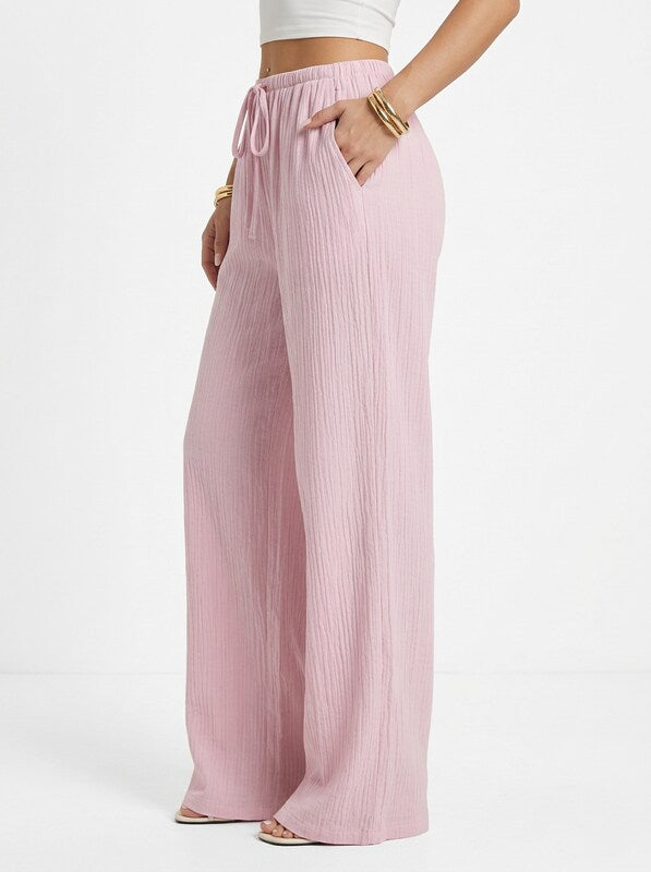 Women's Drawstring Wide Leg Pants