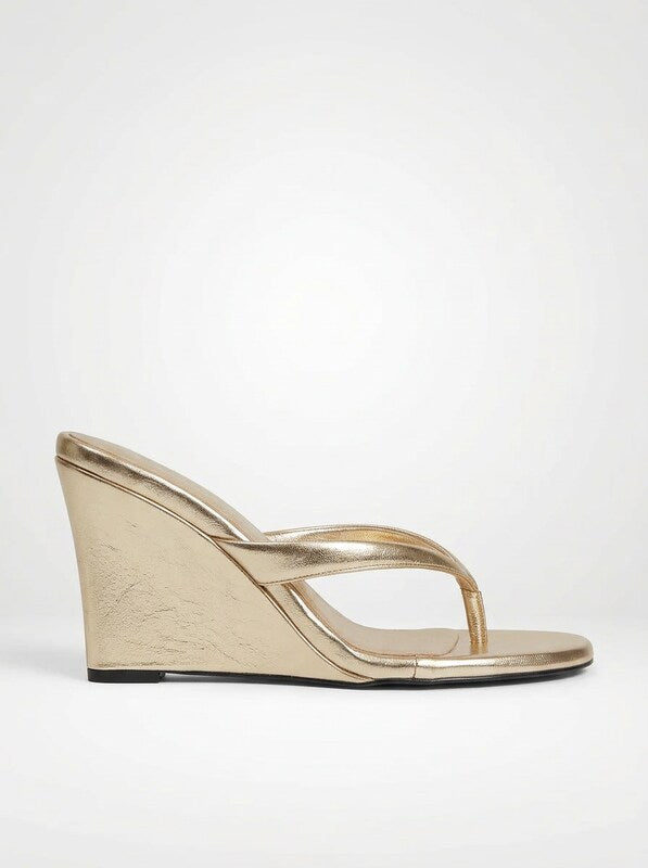 Minimal Wedge Thong Sandals
