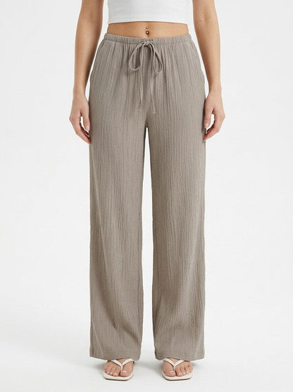Women's Drawstring Wide Leg Pants