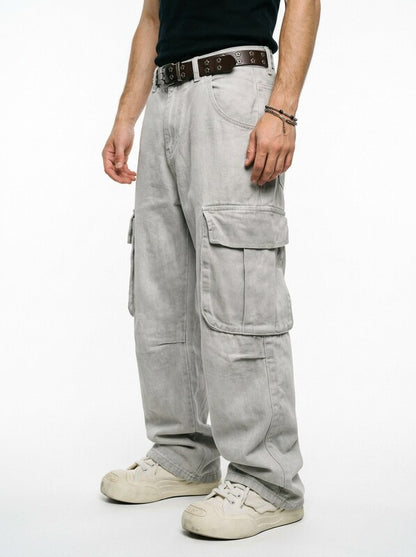 Men’s Loose Fit Flap Pocket Cargo Jeans
