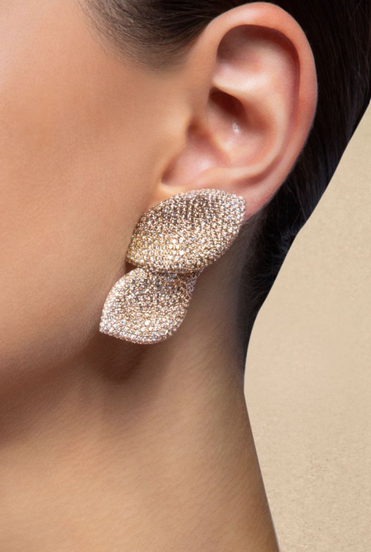 Ruby | Pendientes de hoja con cristales