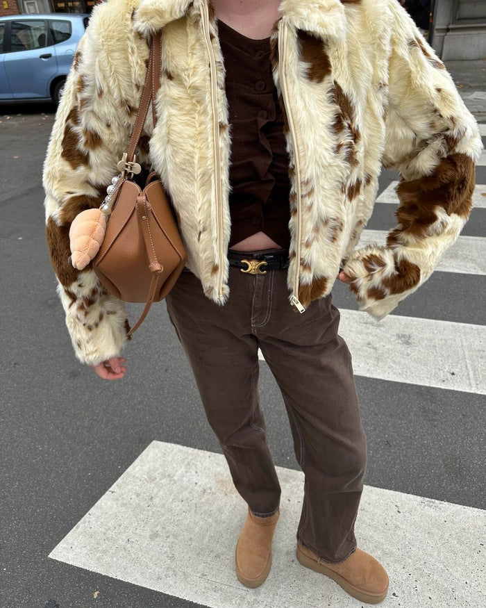 Samantha | Chaqueta suave con estampado de vaca