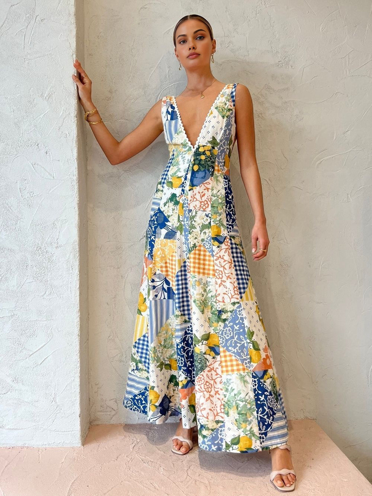 Solange Patchwork | Vestido maxi