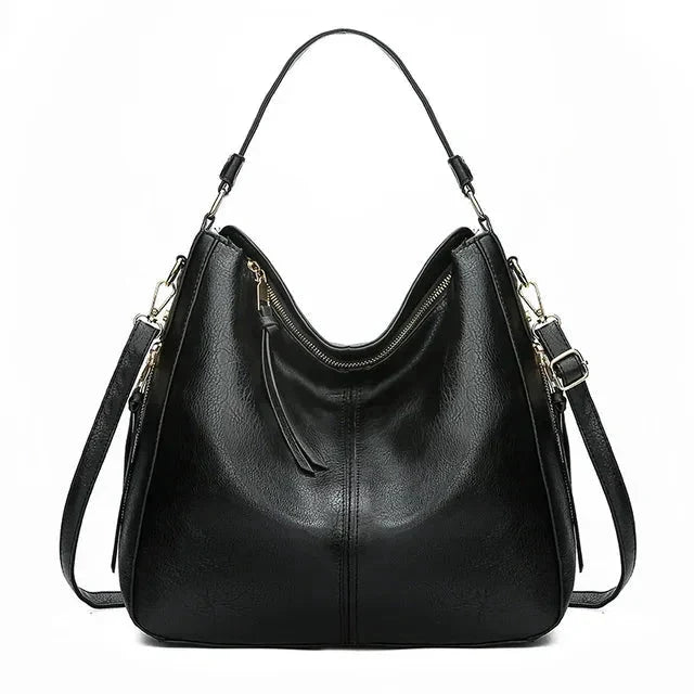 Bolso bandolera espacioso de piel para mujer