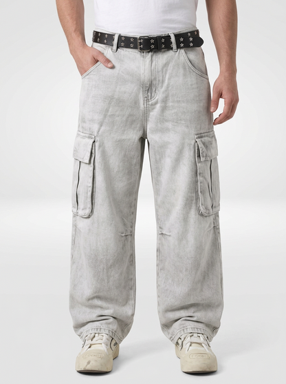 Men’s Loose Fit Flap Pocket Cargo Jeans