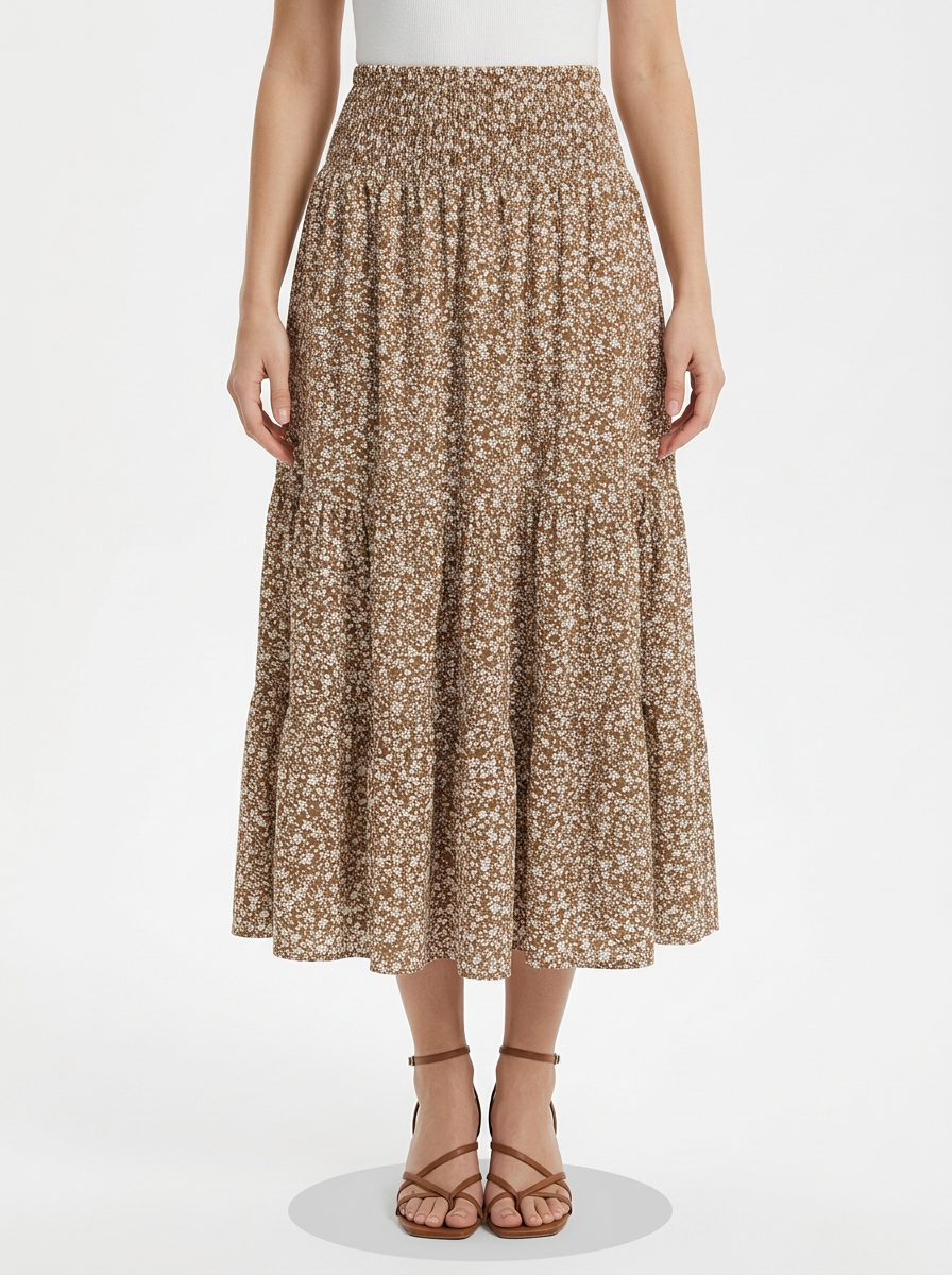 Floral A-Line Maxi Skirt