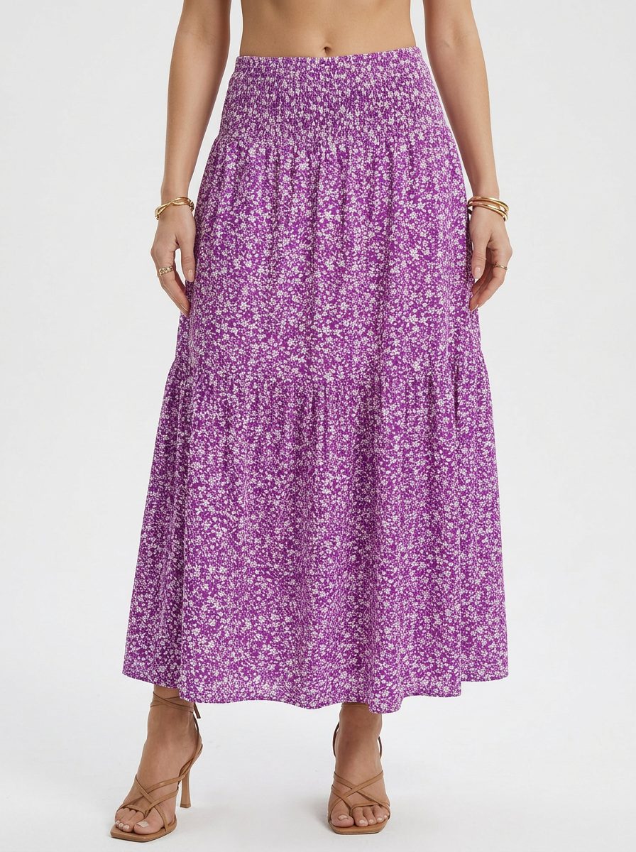 Floral A-Line Maxi Skirt