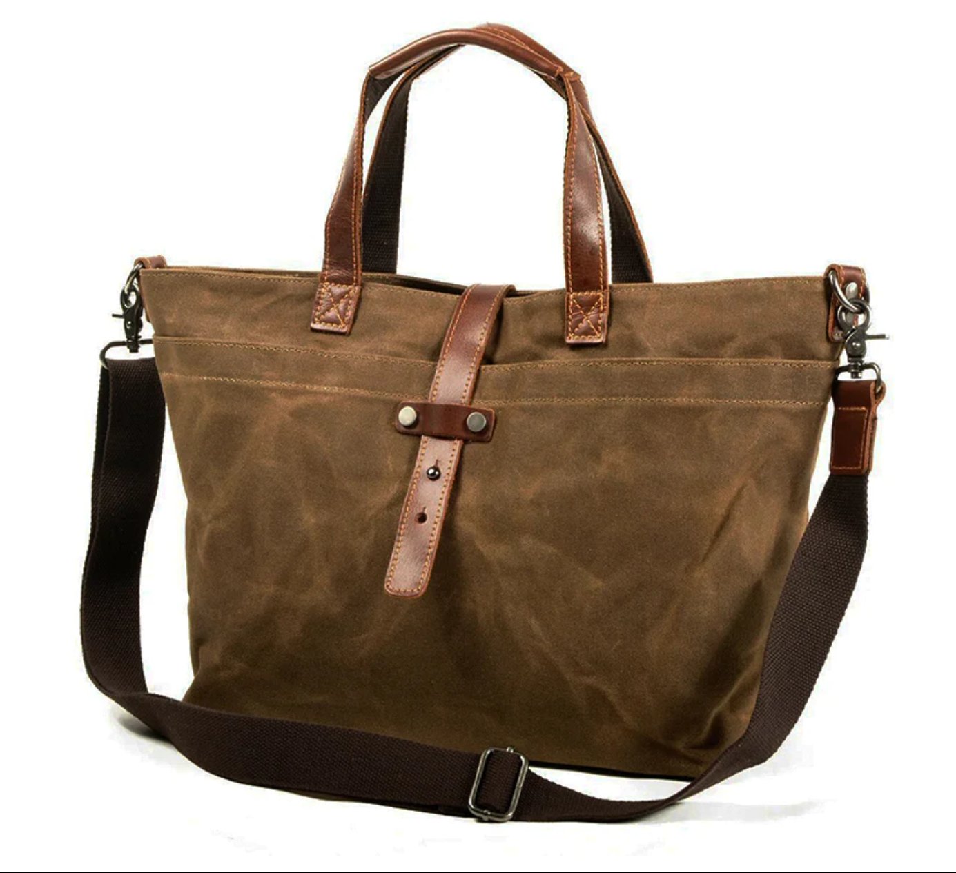 Bolso de lona y piel